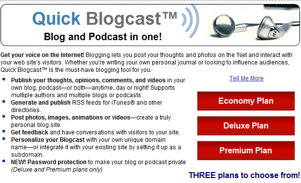 Quick Blogcast&trade; lets you post your thoughts and photos on the net, and interact with your website's visitors. Whether you're writing your own personal journal or looking to influence audiences, Quick Blogcast&trade; is the must-have tool.