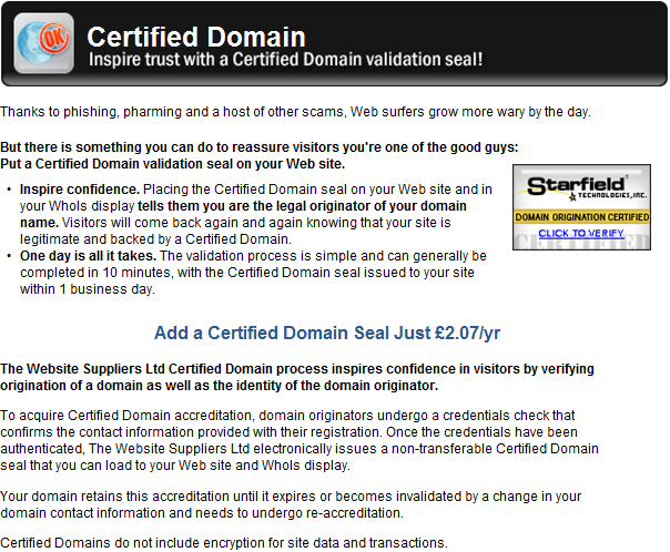 Inspire trust with a Certified Domain validation seal.
