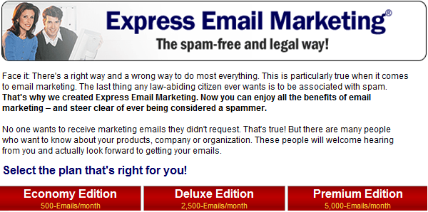 Express Email Marketing&reg; enjoy all the benefits of email marketing &ndash; and steer clear of ever being considered a spammer.