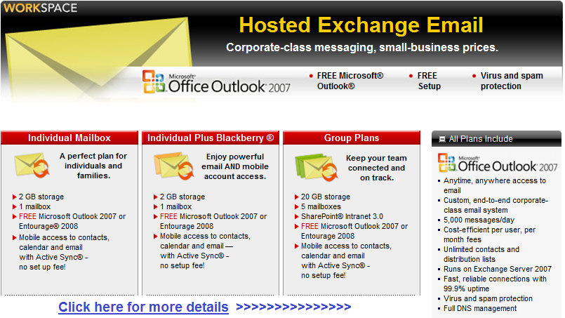 WebsiteSuppliers.com  Hosted Exchange Email