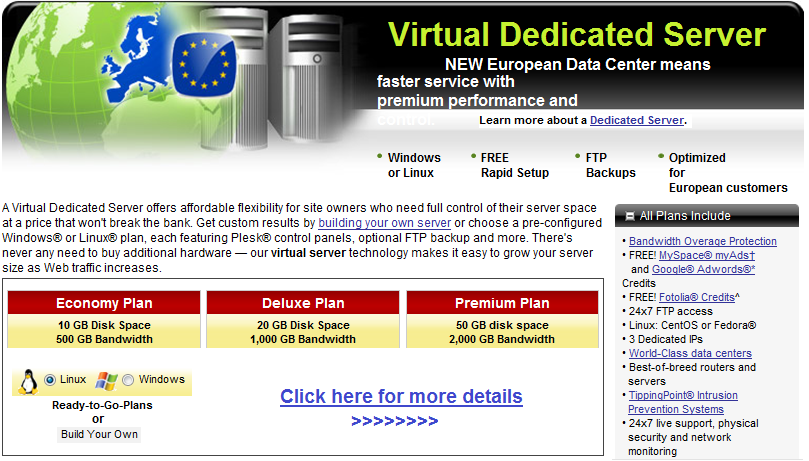 VDS - Virtual Dedicated Server- faster service with premium performance and control.